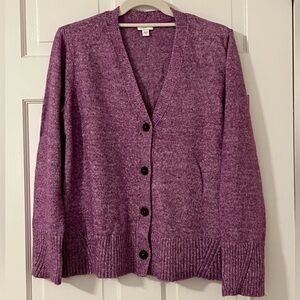 J. Jill Fuchsia Marle Cardigan, Size Medium, Like New!